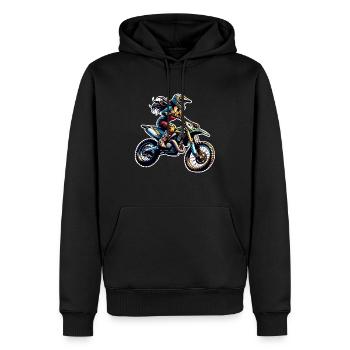 Motocross Femmes Filles Fille - Sweat à capuche Premium bio Homme - noir - Devant - Nico (187cm)