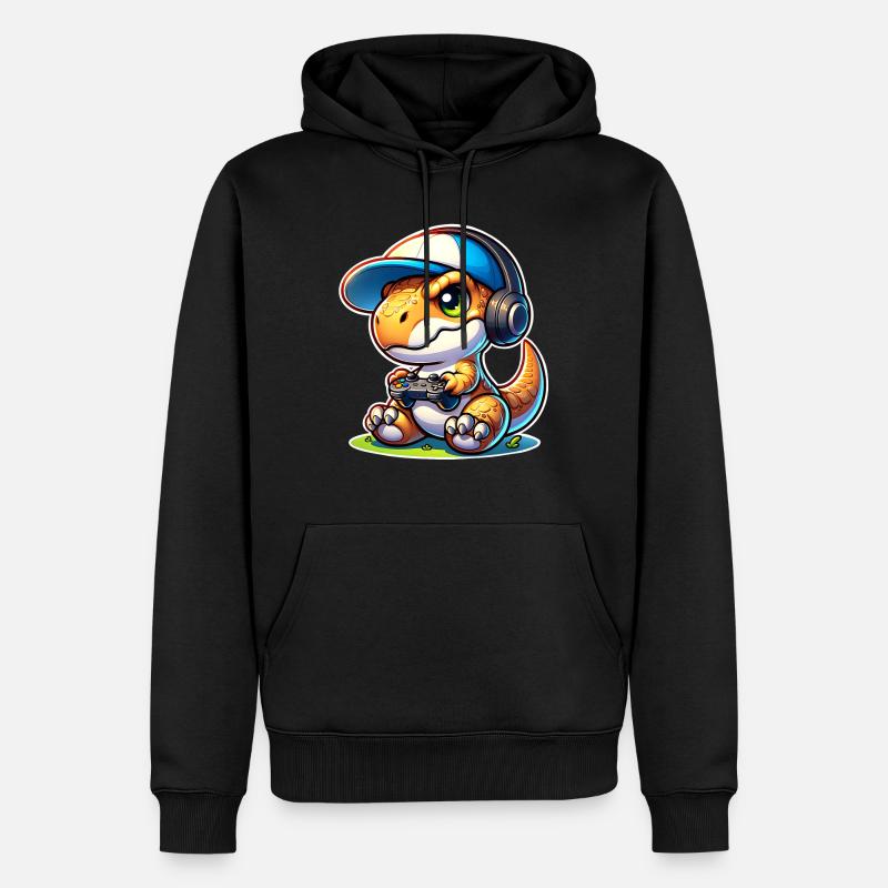Gaming Dinosaurier T Rex - Männer Premium Bio Hoodie - Schwarz