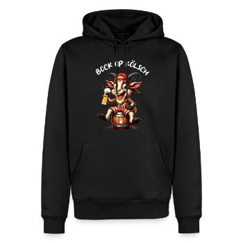 Carnaval Cologne Kölsch Bock Kölle Alaaf Dom Lustig - Sweat à capuche Premium bio Homme - noir - Devant - Nico (187cm)