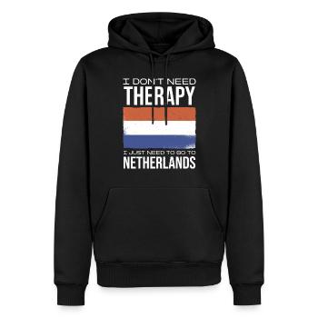 I just need to go to Netherlands therapy - Men’s Premium Organic Hoodie - black - Front - Nico (187cm)