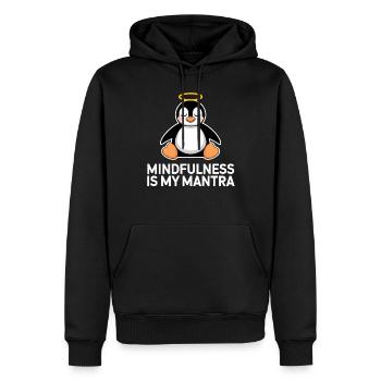 Achtsamkeit Ist Mein Mantra Pinguin - Männer Premium Bio Hoodie - Schwarz - Vorne - Nico (187cm)