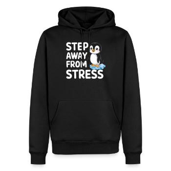 Entferne Dich Vom Stress Mit Süßem Pinguin - Männer Premium Bio Hoodie - Schwarz - Vorne - Nico (187cm)