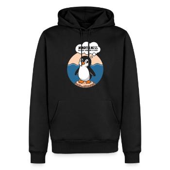 Achtsamkeit Weil Erwachsensein Schwer Ist - Männer Premium Bio Hoodie - Schwarz - Vorne - Nico (187cm)