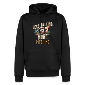 Lancer de fer à cheval Lancer de fer à cheval - Sweat à capuche Premium bio Homme - noir - Devant - Nico (187cm)