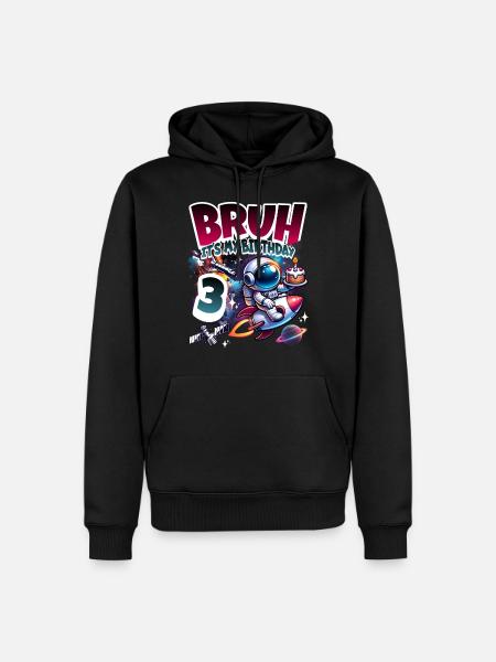 Astronaut 3rd Birthday Space - Men’s Premium Organic Hoodie - black