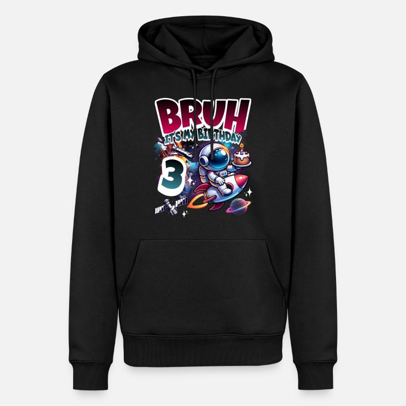 Astronaute 3e anniversaire Espace - Sweat à capuche Premium bio Homme - noir