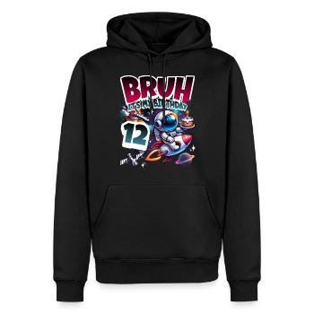 Astronaute 12e anniversaire Espace - Sweat à capuche Premium bio Homme - noir - Devant - Nico (187cm)