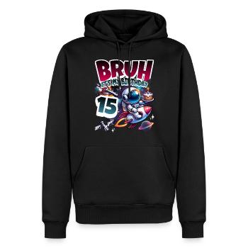 Astronaute 15e anniversaire Espace - Sweat à capuche Premium bio Homme - noir - Devant - Nico (187cm)