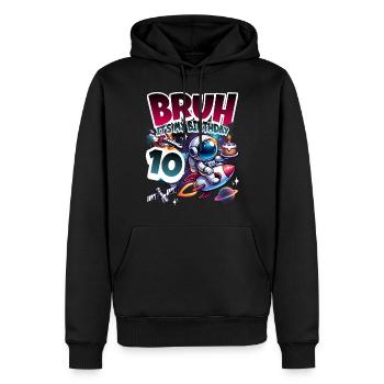 Astronaute 10e anniversaire Espace - Sweat à capuche Premium bio Homme - noir - Devant - Nico (187cm)