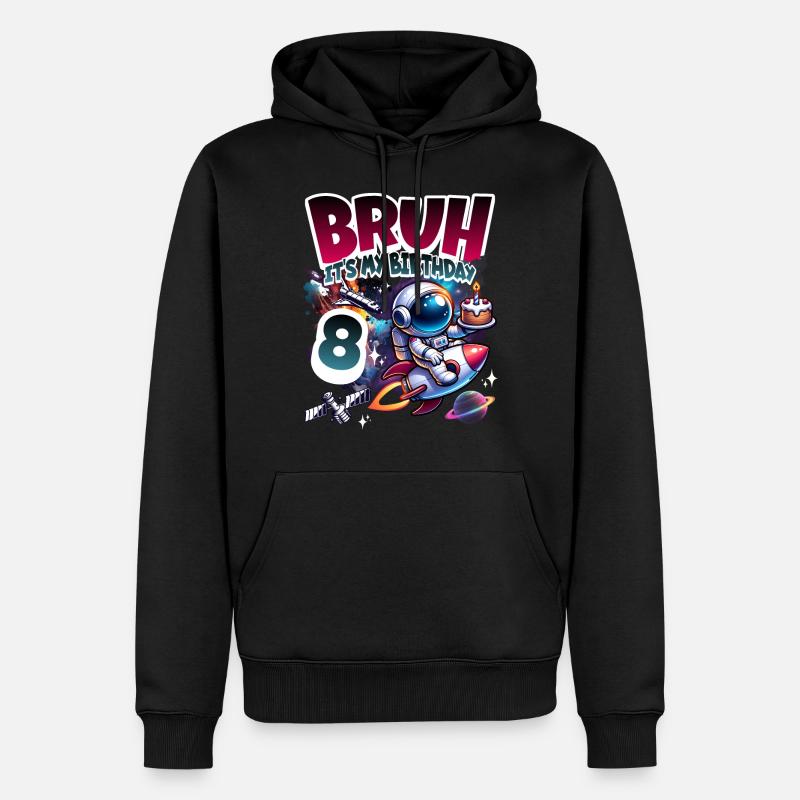 Astronaute 8e anniversaire Espace - Sweat à capuche Premium bio Homme - noir