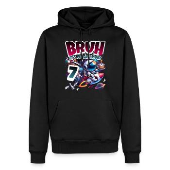 Astronaute 7e anniversaire Espace - Sweat à capuche Premium bio Homme - noir - Devant - Nico (187cm)