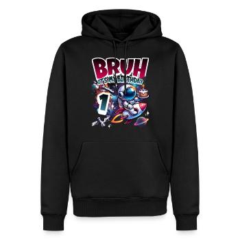 Astronaute 1er anniversaire Espace - Sweat à capuche Premium bio Homme - noir - Devant - Nico (187cm)