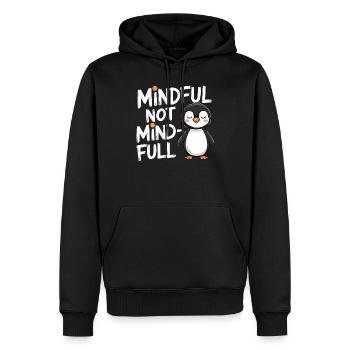 Achtsam Nicht Voller Gedanken Pinguin Illustration - Männer Premium Bio Hoodie - Schwarz - Vorne - Nico (187cm)