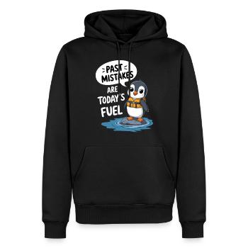 Vergangene Fehler Sind Der Treibstoff Von Heute - Männer Premium Bio Hoodie - Schwarz - Vorne - Nico (187cm)