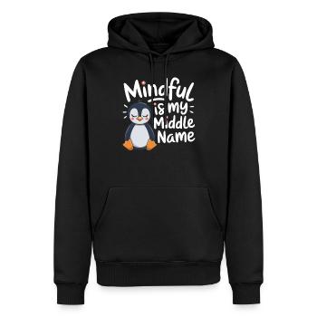 Mindfulness is my middle name - Men’s Premium Organic Hoodie - black - Front - Nico (187cm)
