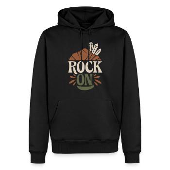 Passionné de collecte de géologie et de - Sweat à capuche Premium bio Homme - noir - Devant - Nico (187cm)