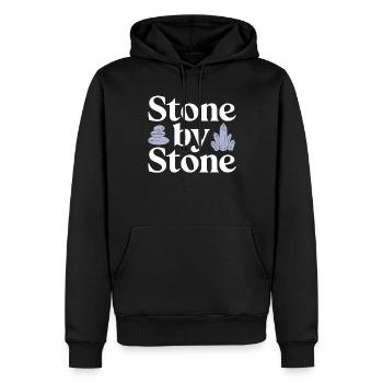 Passionné de collecte de géologie et de - Sweat à capuche Premium bio Homme - noir - Devant - Nico (187cm)
