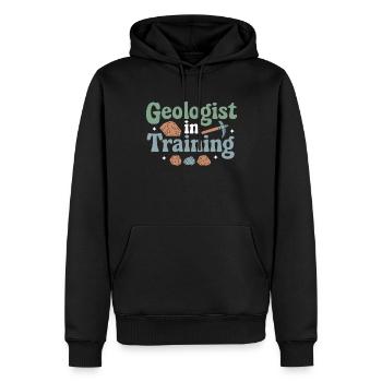 Passionné de collecte de géologie et de - Sweat à capuche Premium bio Homme - noir - Devant - Nico (187cm)