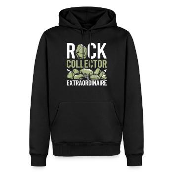 Passionné de collecte de géologie et de - Sweat à capuche Premium bio Homme - noir - Devant - Nico (187cm)