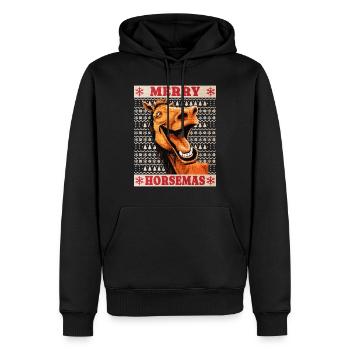 Cheval Noël Drôle Drôle Noël Noël - Sweat à capuche Premium bio Homme - noir - Devant - Nico (187cm)