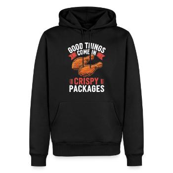Chicken Wings Good Things Come In Crispy Packages - Männer Premium Bio Hoodie - Schwarz - Vorne - Nico (187cm)