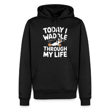 Aujourd’hui, je me dandine dans ma vie T-shirt - Sweat à capuche Premium bio Homme - noir - Devant - Nico (187cm)