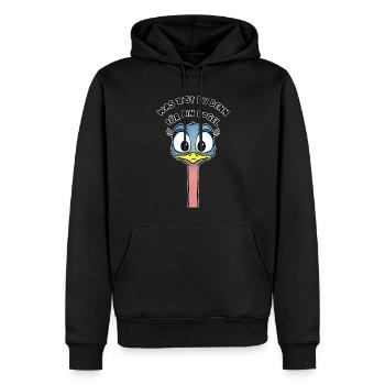 oiseau autruche mignon oiseau drôle - Sweat à capuche Premium bio Homme - noir - Devant - Nico (187cm)