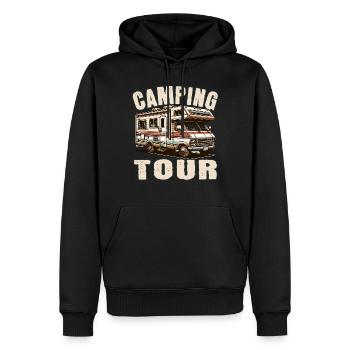 Camping - Sweat à capuche Premium bio Homme - noir - Devant - Nico (187cm)