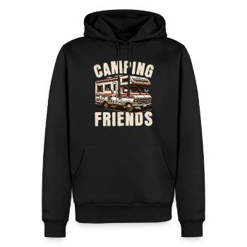Camping - Sweat à capuche Premium bio Homme - noir - Devant - Nico (187cm)