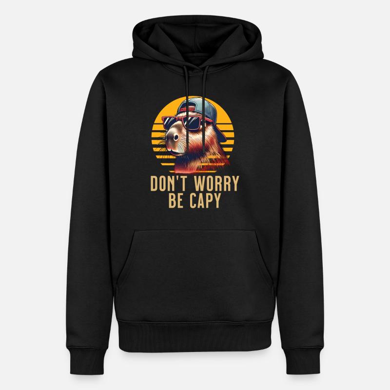 Capybara - Männer Premium Bio Hoodie - Schwarz