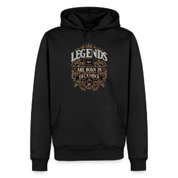 2011 Décembre Naissance Anniversaire Année de naissance - Sweat à capuche Premium bio Homme - noir - Devant - Nico (187cm)