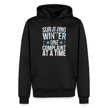 Winter-mürrisch-kälte-wetter-beschwerden - Männer Premium Bio Hoodie - Schwarz - Vorne - Nico (187cm)