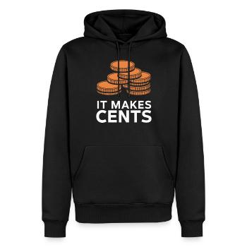 It Makes Cents Funny Coins Graphic - Men’s Premium Organic Hoodie - black - Front - Nico (187cm)