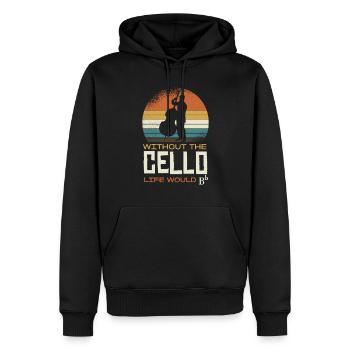 Ohne Das Cello Wäre Das Leben Bb - Männer Premium Bio Hoodie - Schwarz - Vorne - Nico (187cm)