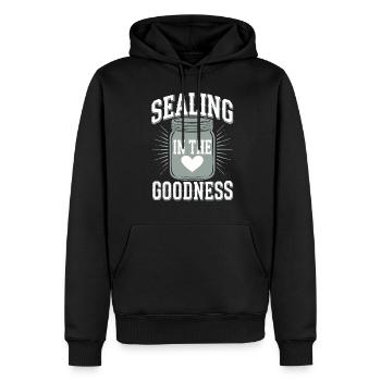 Conservation des aliments faits maison - Sweat à capuche Premium bio Homme - noir - Devant - Nico (187cm)