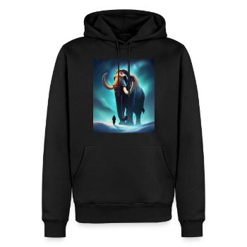 Un mammouth cool et un humain - Sweat à capuche Premium bio Homme - noir - Devant - Nico (187cm)