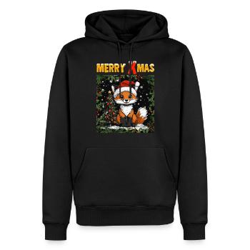 Fuchs Weihnachten Merry Xmas Weihnachtsoutfit Süß - Männer Premium Bio Hoodie - Schwarz - Vorne - Nico (187cm)