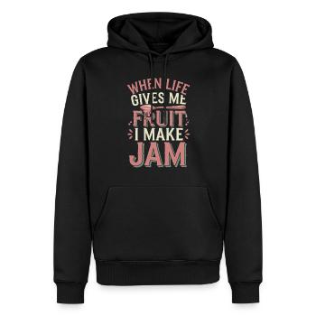 Conservation des aliments faits maison - Sweat à capuche Premium bio Homme - noir - Devant - Nico (187cm)