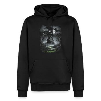 Maisons sombres cottagecore au clair de lune - Sweat à capuche Premium bio Homme - noir - Devant - Nico (187cm)