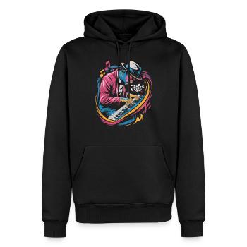 Jazz Vibes Only Music Lover Art - Sweat à capuche Premium bio Homme - noir - Devant - Nico (187cm)