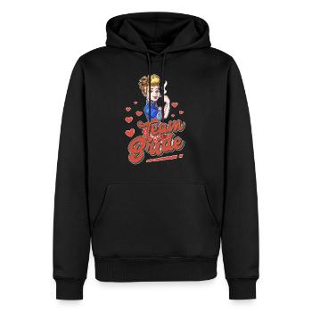 Équipe Bride - Sweat à capuche Premium bio Homme - noir - Devant - Nico (187cm)