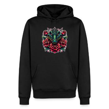 Alligator - Männer Premium Bio Hoodie - Schwarz - Vorne - Nico (187cm)