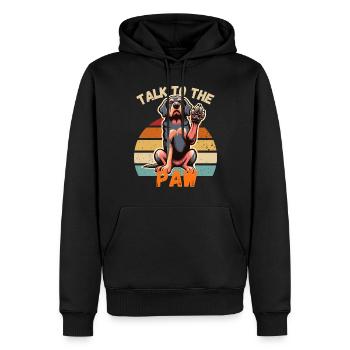 Hunde Rottweiler Pfote Retro Hundebesitzer Lustig - Männer Premium Bio Hoodie - Schwarz - Vorne - Nico (187cm)