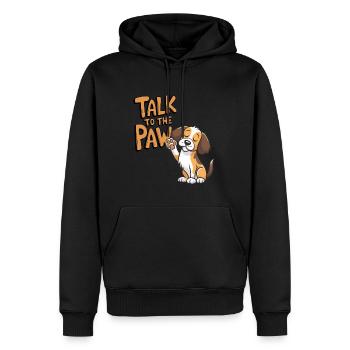 Petit chien patte maîtresse école de chien mignon - Sweat à capuche Premium bio Homme - noir - Devant - Nico (187cm)