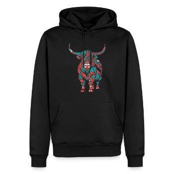 Géométrique Ferme Animal Graphique Coloré Bovins - Sweat à capuche Premium bio Homme - noir - Devant - Nico (187cm)
