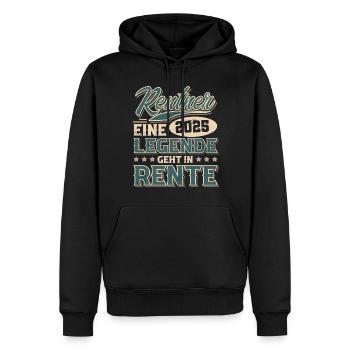Rentner 2025 - Männer Premium Bio Hoodie - Schwarz - Vorne - Nico (187cm)