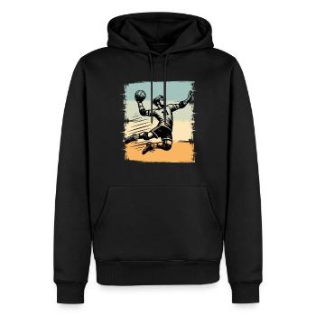 Handball Handballer - Männer Premium Bio Hoodie - Schwarz - Vorne - Nico (187cm)
