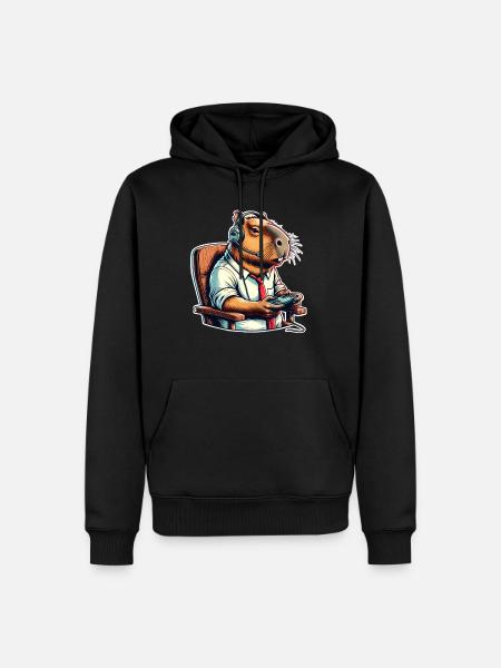 Capybara Gaming Nerd - Men’s Premium Organic Hoodie - black