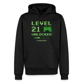 Geburtstag Gamer Level 21 Unlocked 21 Geburtstag - Männer Premium Bio Hoodie - Schwarz - Vorne - Nico (187cm)