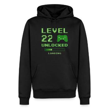 Level 22 Unlocked 22 Years Birthday Gift - Men’s Premium Organic Hoodie - black - Front - Nico (187cm)